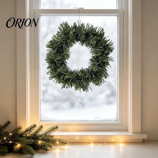 Artificial Winter Greenery Wreath Norfolk Pine for Front Door, Christmas Faux Needle Festival Home Decor Wreath, Farmhouse Holiday Hanging Porch