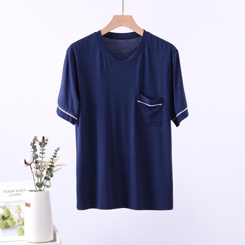 Men's Summer Modal Short-Sleeve Pajama Top - Casual and Lightweight Homewear