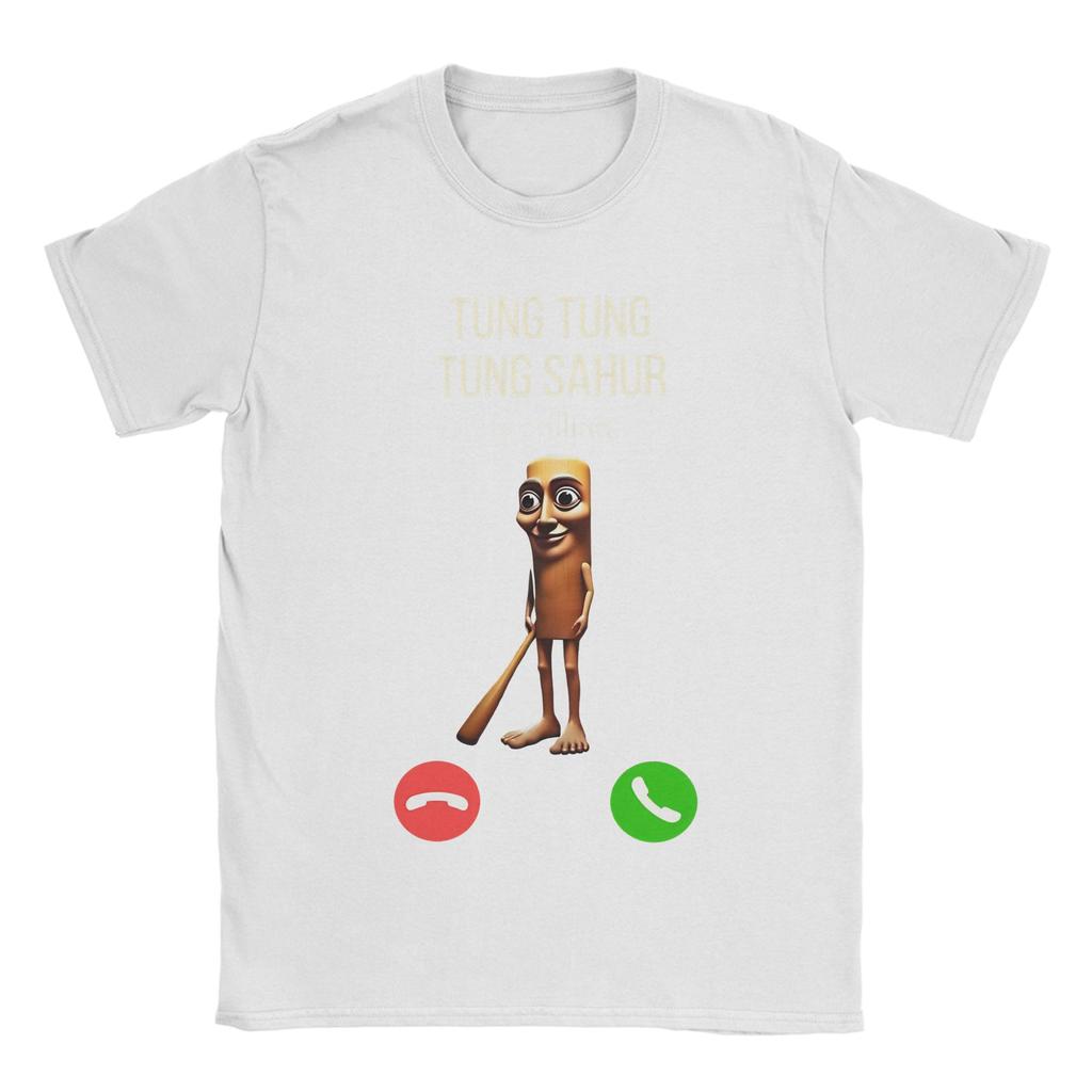 T-Shirt Sommer Tung Sahur Ruft Lustiges Angeln Gehirnfäule Meme T-Shirts Baumwoll-T-Shirt für Erwachsene YK Kurzarm Oberteil T-Shirts