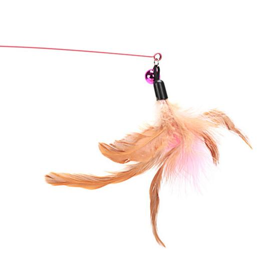 Feather Stick Interactive Bendable Steel Wire Cat Teaser Stick for Leisure