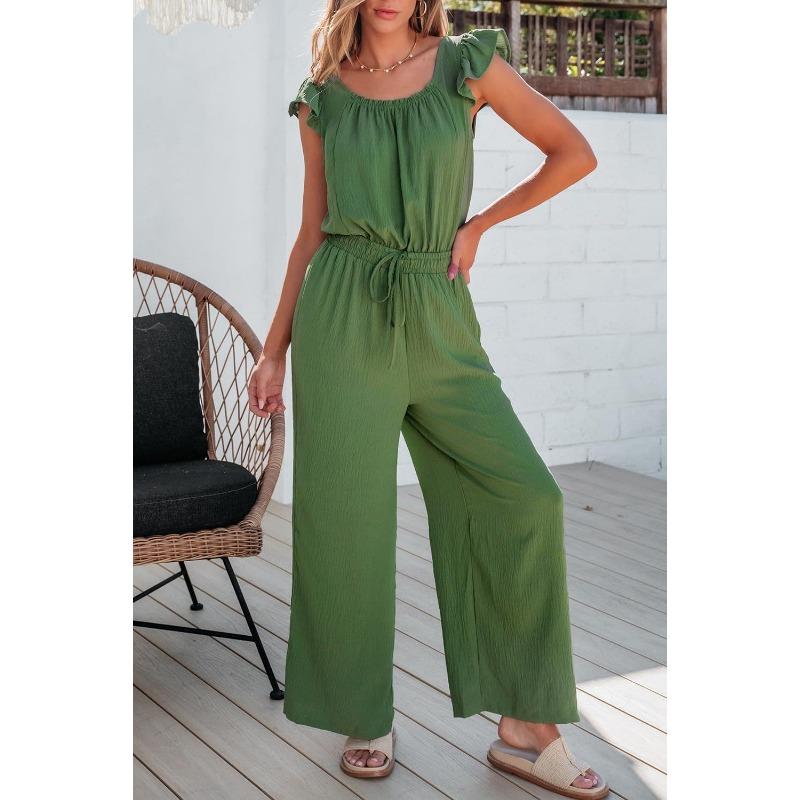 YYFS Moda dame ocazional vară primăvară imprimeu culoare uni fără mâneci decolteu pantaloni cu talie înaltă salopete și salopete