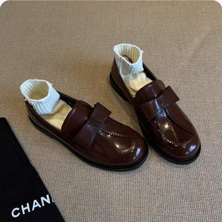[Ushilai] British style thick heel temperament loafers women's 2025 spring new bow casual one pedal