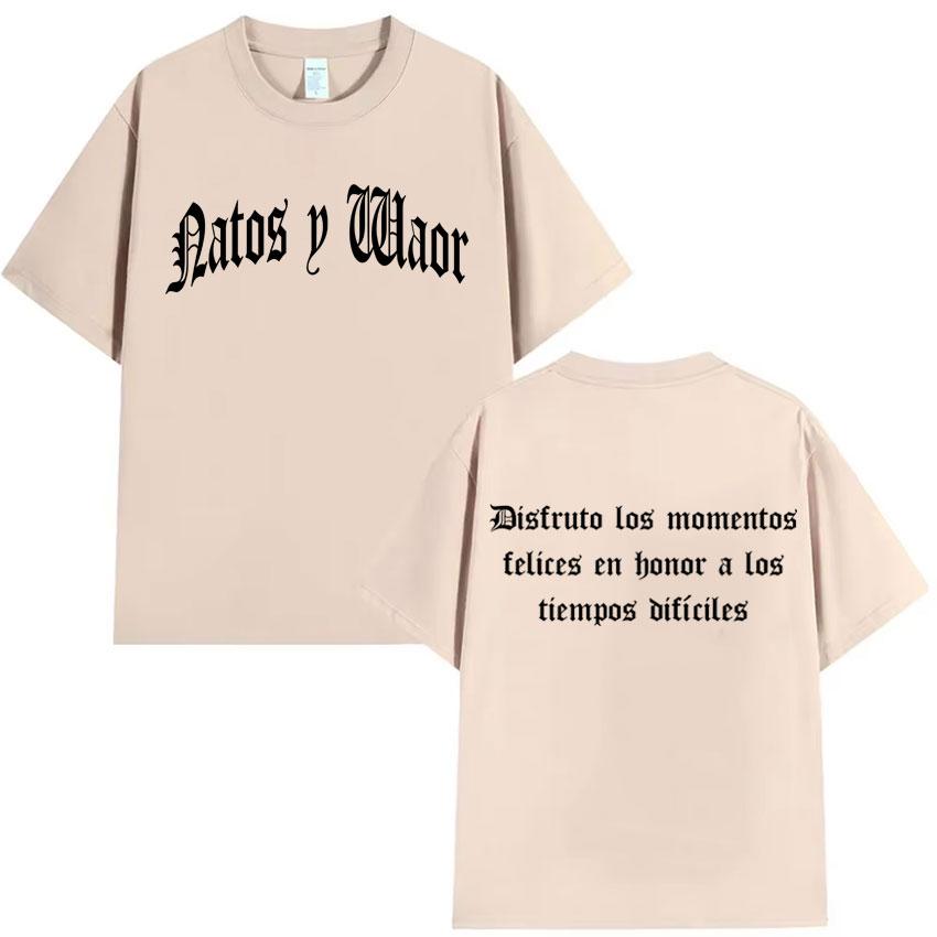 Rapper NATOS WAOR Tour 2025 Pop Shirts Mens Clothes Double Sided Hip Hop Tshirts Summer Oversized Short Sleeves Unisex Tshirt