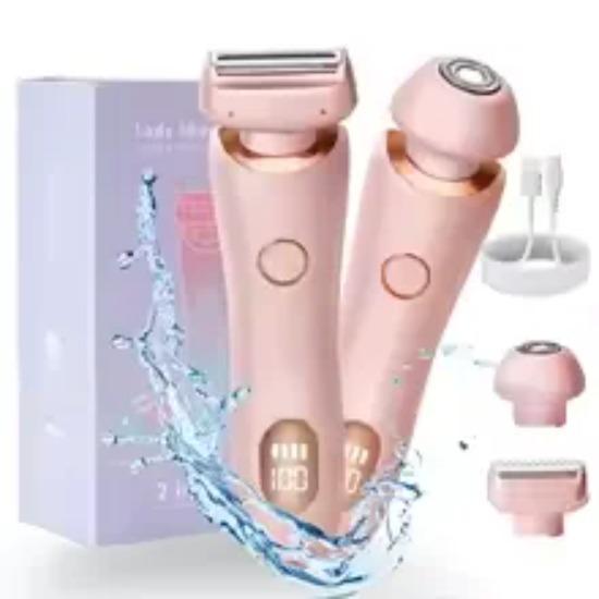 Portable Waterproof 2 In 1 Painless Shaving Knife Lady Private Part Hair Shaver Trimmer Epilator Bikini Trimmer Electric Razors