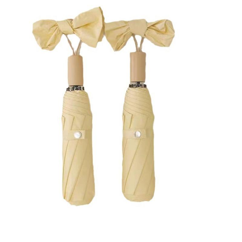 UV Protection Tri-fold Manual Handle Umbrella Vinyl Sunscreen Sun and Rain Dual-purpose Sun Umbrella Folding Umbrella
