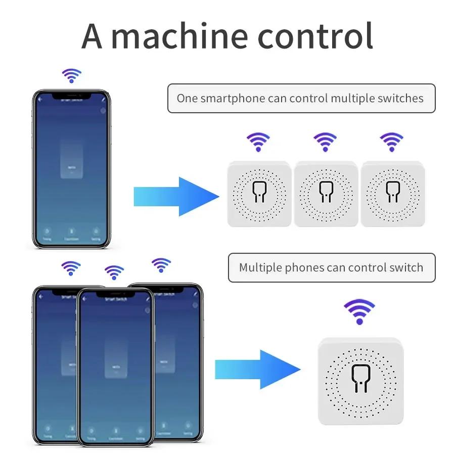 Mini WiFi Smart Switch Cozylife App Remote Control 2-Way Relay Breaker Light Switch Module Work With Alexa Google Home Alice
