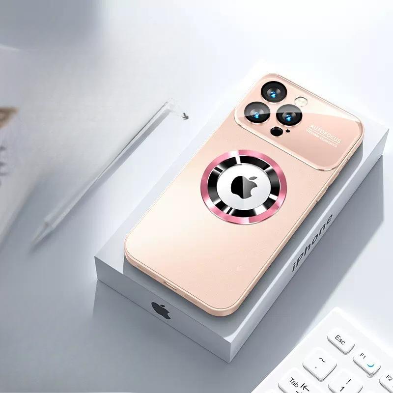 

Large Window Leakage Mark Magnetic Suction Case Frosted Glass IPhone 16 Promax Mobile Phone Case Suitable for Apple 15 Mobile Phone Case iPhone 11