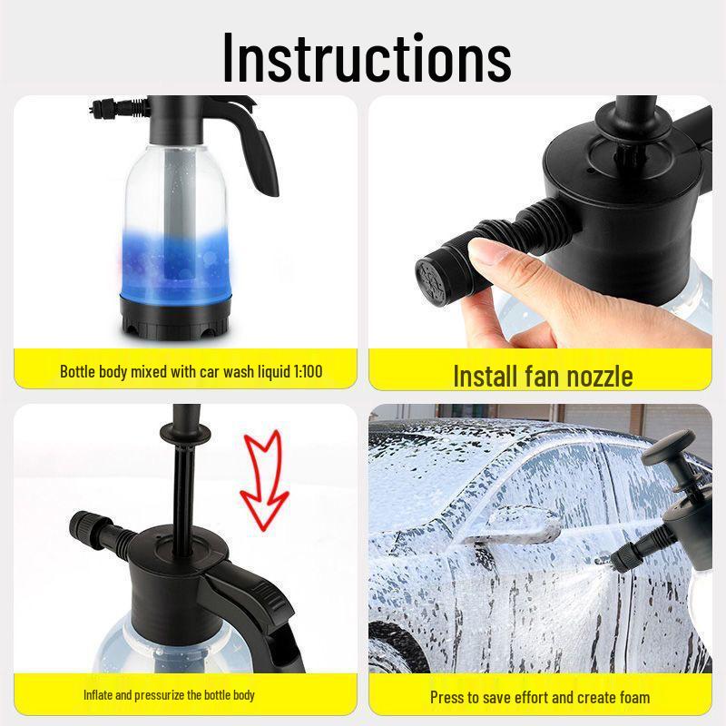 2L High-Pressure Manual Car Wash & Home Watering Foam Sprayer