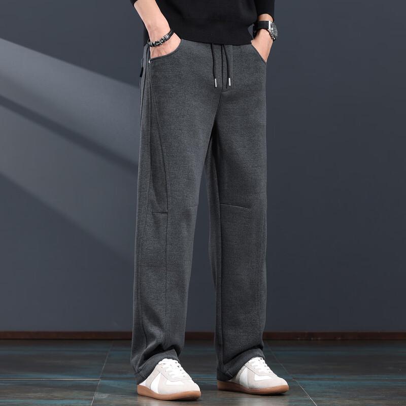 Jie Leinuo Men's Chenille Loose Fit Casual Pants