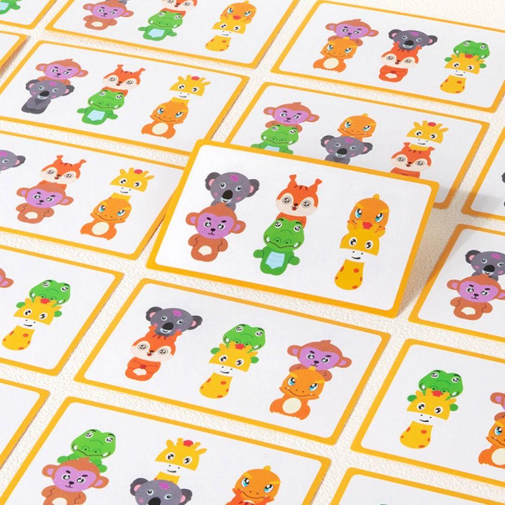 Montessori Spatial Training Board Game Matching Board Animal Matching Game  Preschool Training