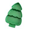 Christmas Tree Compartment Plate Durable PP Storage Dish For Holiday Party Organization HX6C
