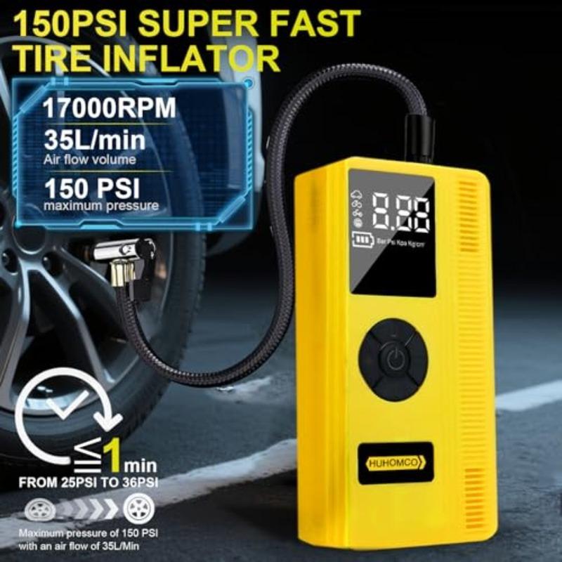 7-in-1 Portable Car Jump Starter with Air Compressor and Digital Tire Inflator 3000A 12V Power Pack for 9L Gasoline and 7L Dies