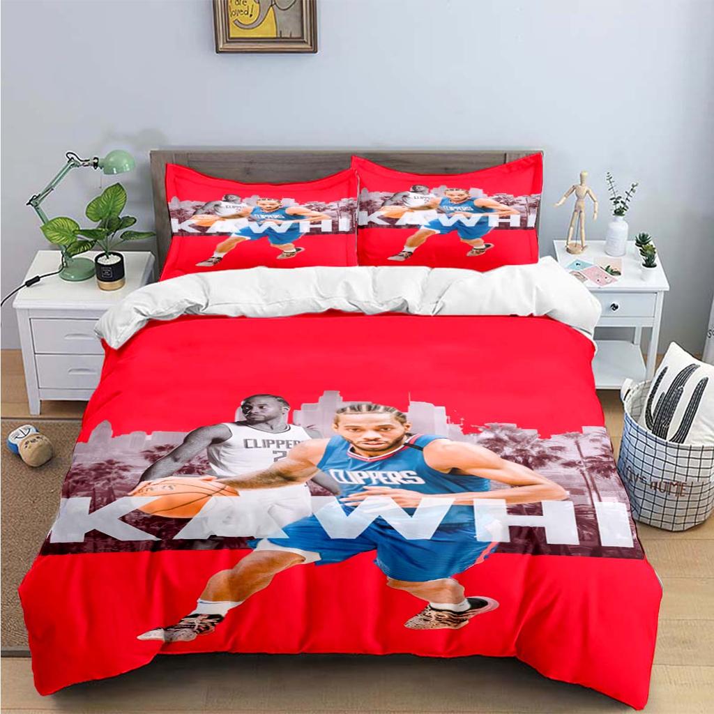 Fashion No2 Basketball Star K-Kawhi L-Leonard Print Bedding Sets Bed Supplies Set Duvet Cover Bed Comforter Set Bedding Set Gift