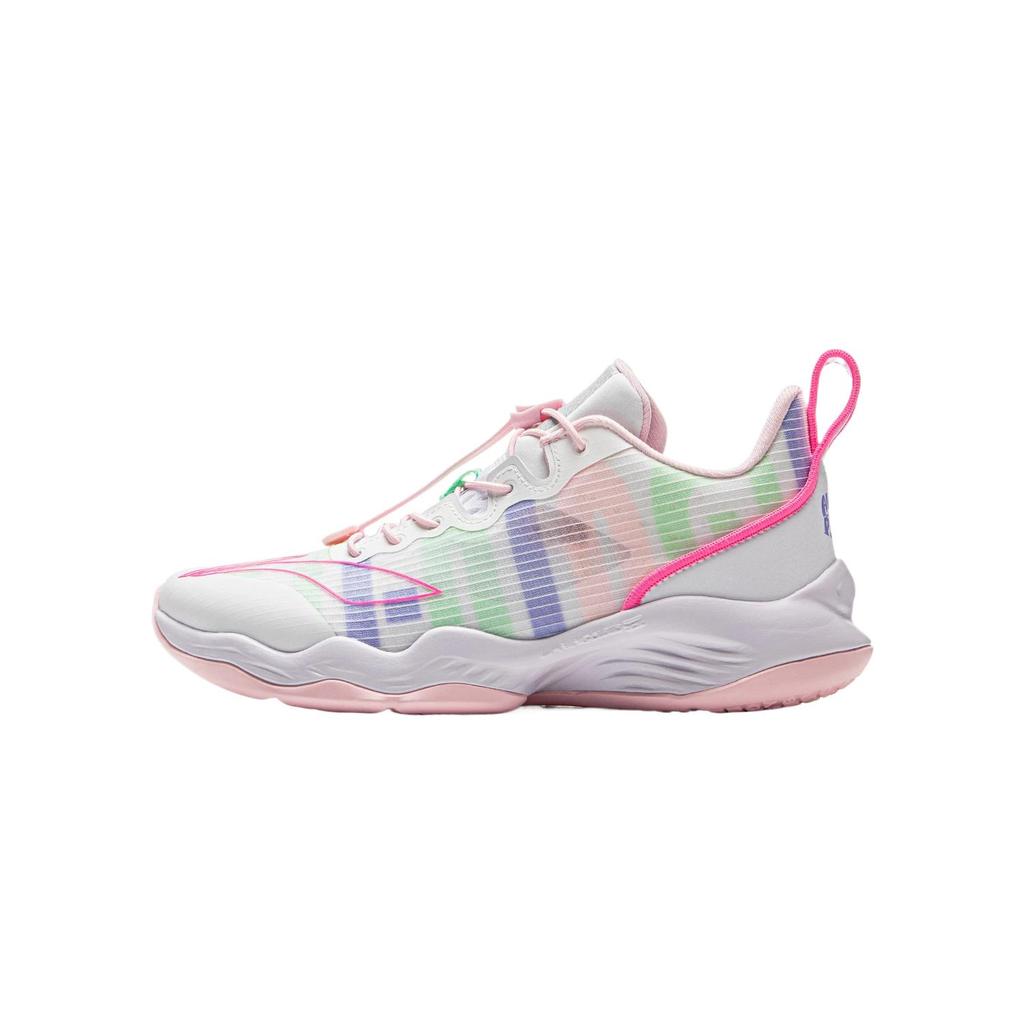 Li Ning Kids Basketball Synthetic Leather Comfortable Sports Non-Slip Low-Top Basketball Shoes Kids sneaker Standard-White YKBS046-2