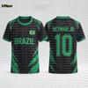 2026 Special NO.10 Neymar Fan Football Jersey Tee Shorts Set Kids Brazil Fans Shirt and Shorts,Single Top Available,2 Piece Set