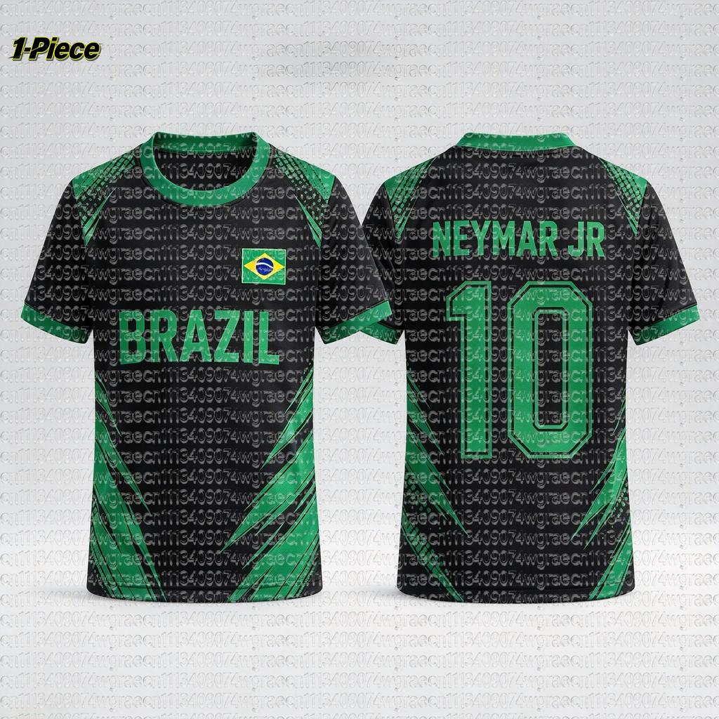 2026 Special NO.10 Neymar Fan Football Jersey Tee Shorts Set Kids Brazil Fans Shirt and Shorts,Single Top Available,2 Piece Set