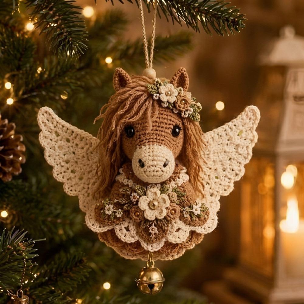 Hand-Knit Animal Crochet Ornament DIY Kit Wing Animal Yarn Pendant Kit Window Display