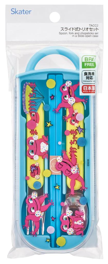 Skater Lunch Box Chopsticks Trio Set for Boys and Girls Children's (Chopsticks, Spoon, Fork) 16.5cm (Kekechama Design) TACC2-A
