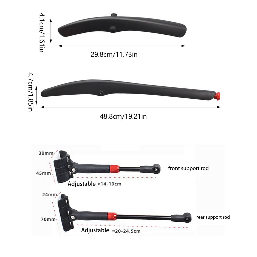 Крылья для горного велосипеда Безопасное защитное покрытие Комплект велосипедных крыльев Для шоссейных поездок по городу, езды по бездорожью, езды в дождливую и грязную погоду, на открытом воздухе