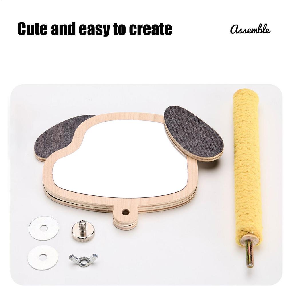 Parrot Perch Chewing Toys With Puppy Ear Mirror Activity Center For Play Area Boredom Prevention Mental Stimulation Parakeets