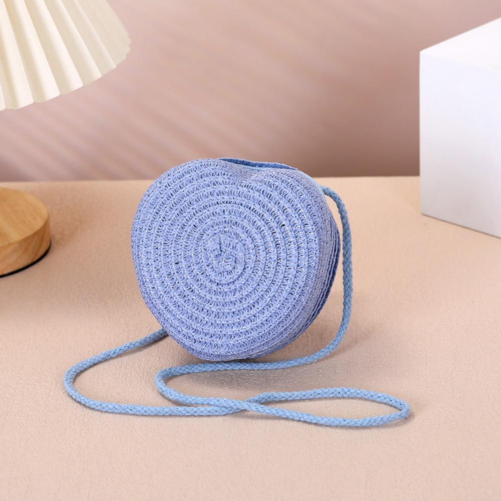 Straw Bag Seaside Beach Woven Bag 2025 New Love Children's Bag Female Cute Straw Bag Mini Vacation Style