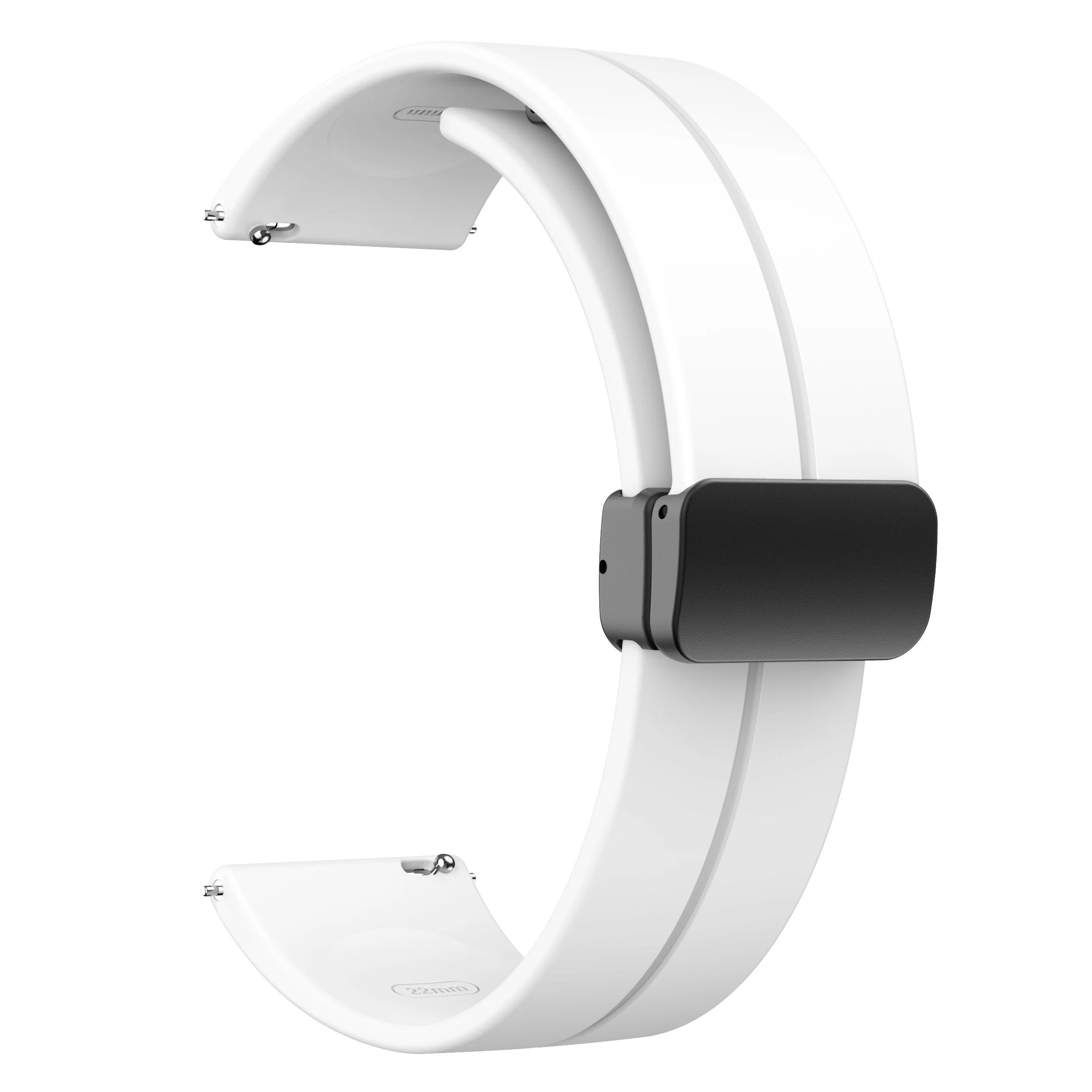 

20mm 22mm Silicone Band for Samsung Galaxy Watch 7 6 5 4 Series Magnetic Bracelet for Huawei Watch GT5 5Pro GT4 3Pro 46mm 20mm белый