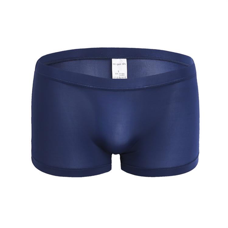 Thin Nylon Ice Silk Men's Semi-Transparent Boxer Briefs - Light Silk Square Leg Underwear