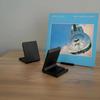 1ks Černý Stolní Stojan Na Vinylové Desky Držák Na Gramofon Minimalistický Displejový Stojan Ideální Pro Kancelář A Domácí Obývací Pokoj
