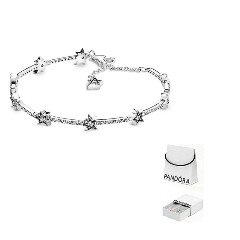 Pandora 925 Silver Cubic Zirconia Bracelets Women's Silver 598498CO1