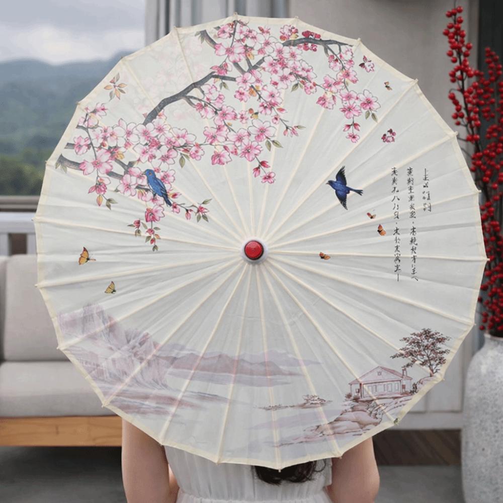 70 Cm Silk Cloth Women Umbrella Chinese Style Chinese Oil Paper Umbrella  Photograph Prop