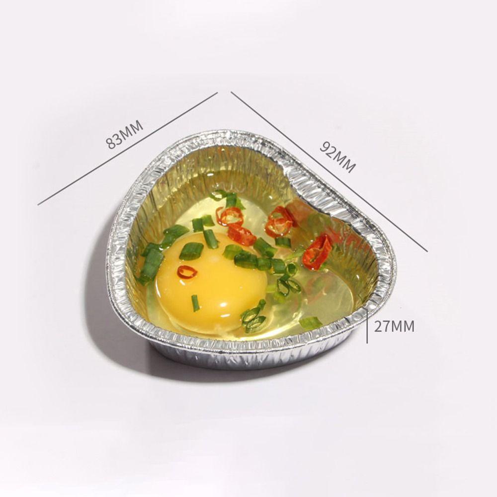 100Pcs Heart/Round/Square Baking Pans Aluminum Tin Foil Tinfoil Tray Baking Cup Tray  Pudding