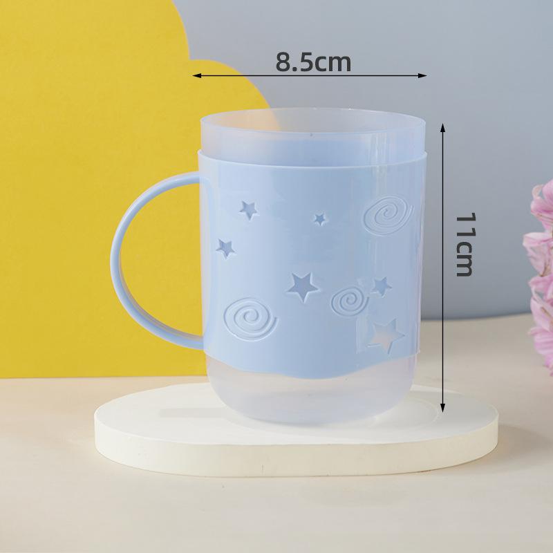 

Бытовые стаканы для умывальника Большой емкости Пластиковые стаканы для зубных щеток Стаканы для полоскания рта для пары 501-600ml синий