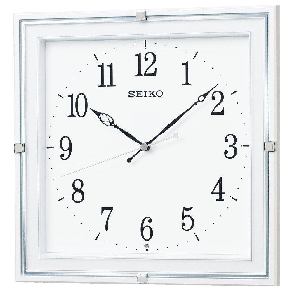 Seiko Clock Analog Wall White Pearl KX232W Radio-Controlled Clock,