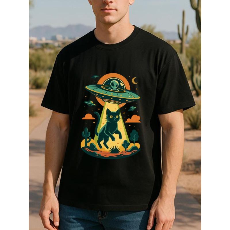 

European sizes Men S Print Short-Sleeved T-Shirt | Loose Crew Neck, Comfortable and Unique, Casual and Sporty, All-Season, 4XL чорний