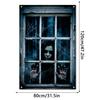 Multicolor Fake Window Banner Large Size Halloween Party Backdrop  Party Ornament