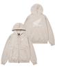 Phyps Motorcycle Pigment Scratch Logo Hoodie Zip-Up Beige