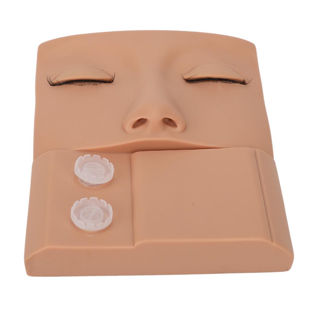 Lash Mannequin Head Replaceable Eyelid Eyelash Extension Practice Makeup Training PVC Skin Color