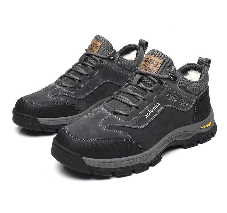 

Модные зимние мужские ботинки, повседневные, теплые, меховые, деловые, хлопковые, зимние ботинки, кожаные, нескользящие, мужская обувь для отдыха Bota Masculina 10 чёрный