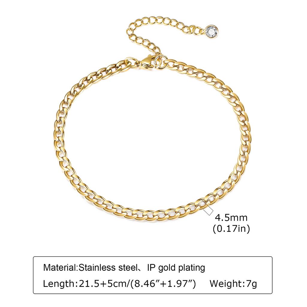 Waterproof Layered Link Chain Anklets Bracelet for Women, Gold Plated Foot Leg Anklets Summer Boho Beach Jewelry Adjustable
