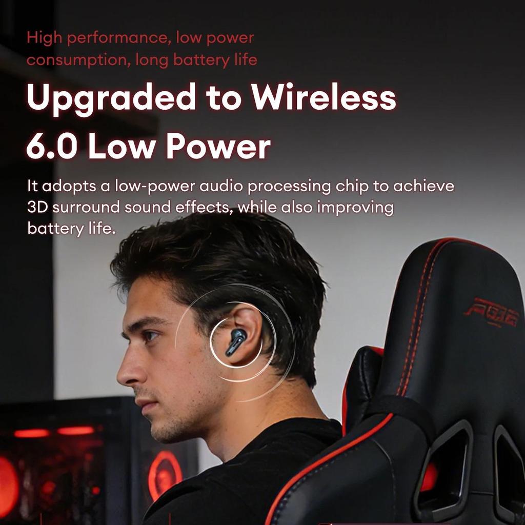 Cuffie da Gaming Wireless Originali Lenovo GT103 Suono Surround 720° Auricolari Bluetooth 6.0 Auricolari Sportivi con Cancellazione del Rumore (ENC) Luce Respiratoria Blu Ghiaccio