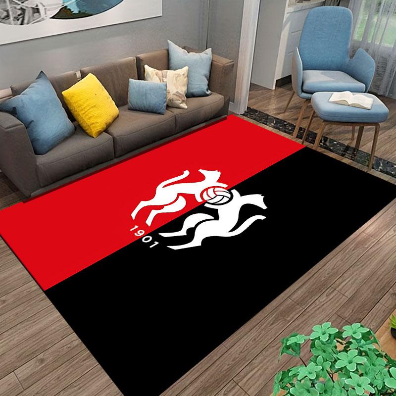 Red and Black Dog Duo Carpet suitable as a non-slip mat for the living room or bedroom sofa
