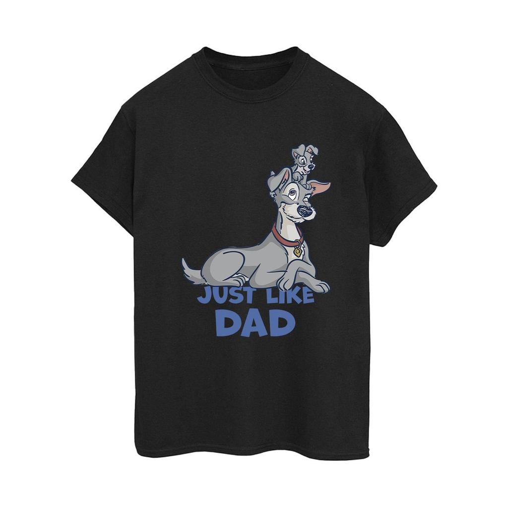 Disney Womens/Ladies Lady And The Tramp Just Like Dad Cotton Boyfriend T-Shirt