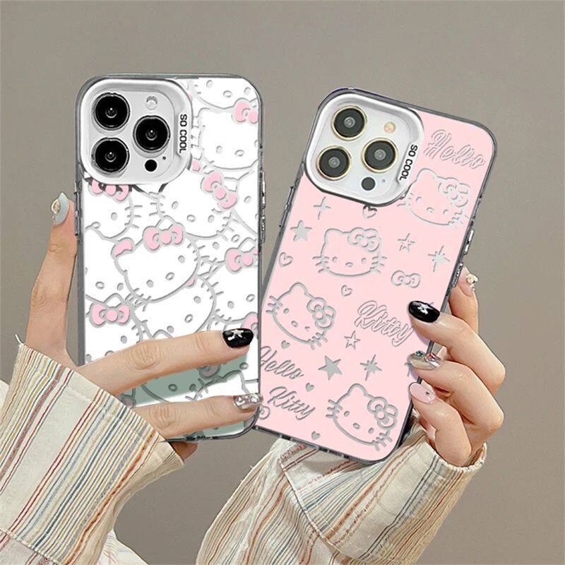 Pink Hello Kitty Case For Samsung Galaxy S25 S24 S23 S22 S21 S20 Plus Ultra FE A55 A35 A54 A53 A15 A52 A52S Cute Matte IMD Cover