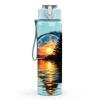 1PC Sunset Lake Mountain Reflection Print 750ml Color Plastic Sports Water Bottle Leakproof Flip Straw Lid Suitable for Sports Office Home Use