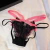 Bow French Style Briefs Mid Waist Women Underwear Lingerie Lace Flower Panties  Gifts