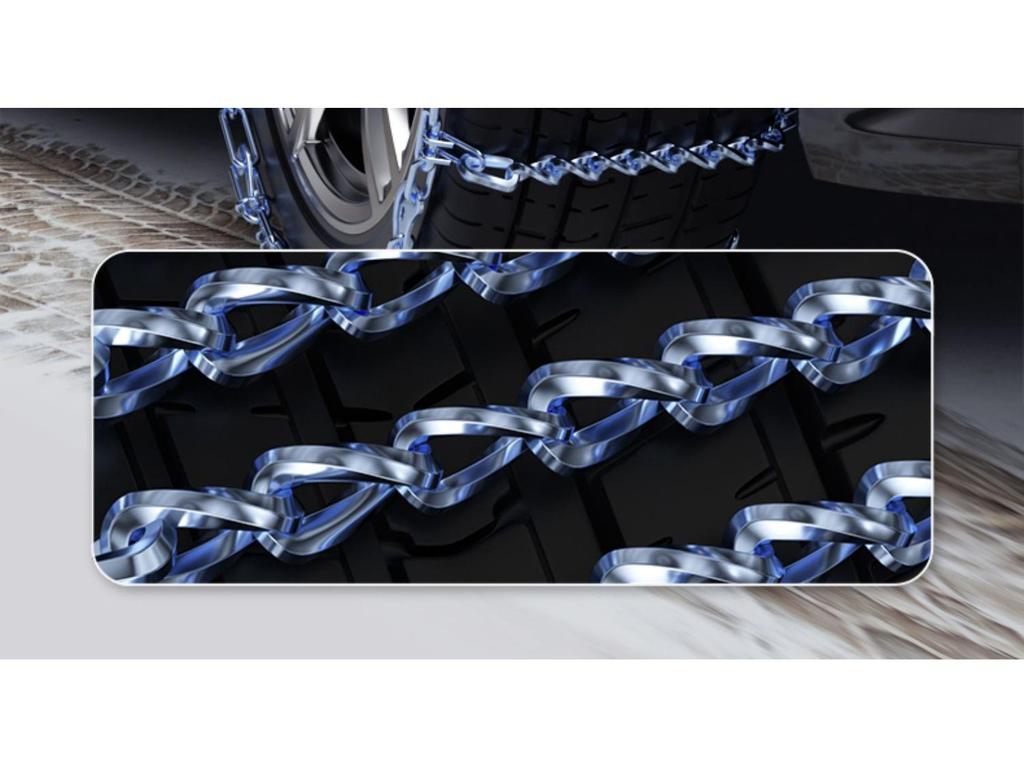 Uniwersalne łańcuchy antypoślizgowe do samochodów osobowych i SUV-ów - Łamiące lód, zapewniające trakcję na śniegu