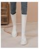 Women's Chunky Heel Long Boots with Hidden Height Increase and Round Toe - Brown, 2024 Style