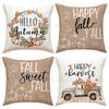 Thanksgiving Pumpkin Car Print Pillow Case Autumn Harvest Set Cushion Indoor Home Sofa Cushion