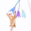 Cat Toy Feather Cats Teaser Elastic Mesh Tassel Cat Toys Interactive Feather Toys for Cats Stick Teaser with Bell Pet Products