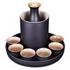 Household Japanese-style Shochu Pot Black Pottery Sake Ceramic Small Wine Cup Wine Dispenser White Wine Glass Warm Wine Wine Set